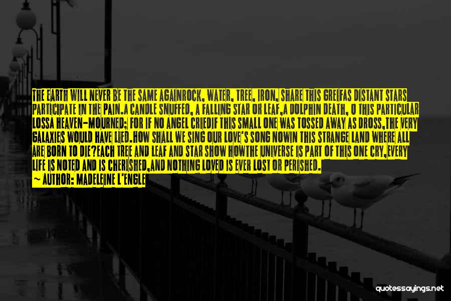 Madeleine L'Engle Quotes: The Earth Will Never Be The Same Againrock, Water, Tree, Iron, Share This Greifas Distant Stars Participate In The Pain.a