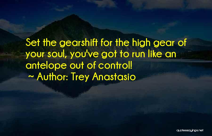 Trey Anastasio Quotes: Set The Gearshift For The High Gear Of Your Soul, You've Got To Run Like An Antelope Out Of Control!