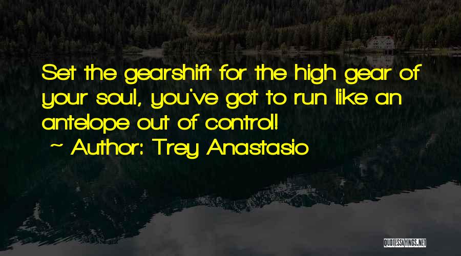 Trey Anastasio Quotes: Set The Gearshift For The High Gear Of Your Soul, You've Got To Run Like An Antelope Out Of Control!