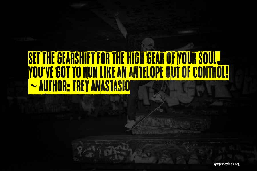 Trey Anastasio Quotes: Set The Gearshift For The High Gear Of Your Soul, You've Got To Run Like An Antelope Out Of Control!