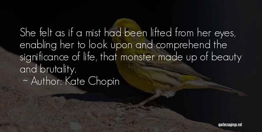 Kate Chopin Quotes: She Felt As If A Mist Had Been Lifted From Her Eyes, Enabling Her To Look Upon And Comprehend The