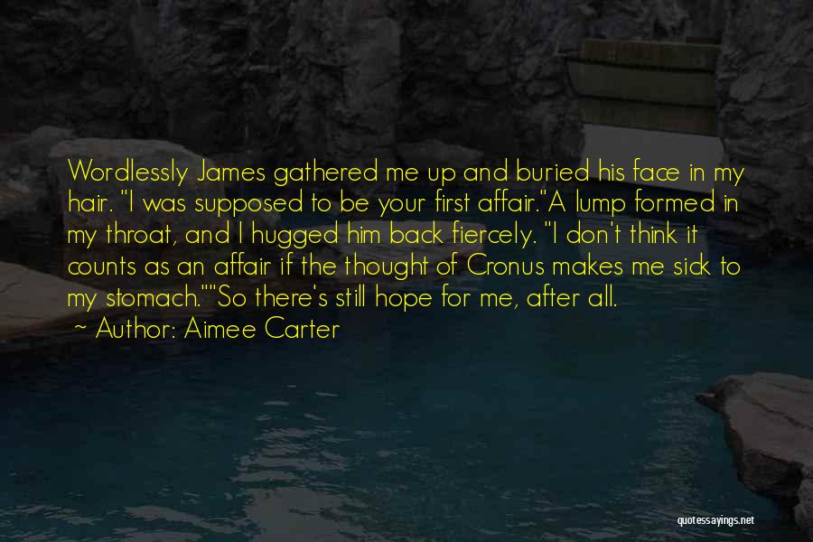 Aimee Carter Quotes: Wordlessly James Gathered Me Up And Buried His Face In My Hair. I Was Supposed To Be Your First Affair.a