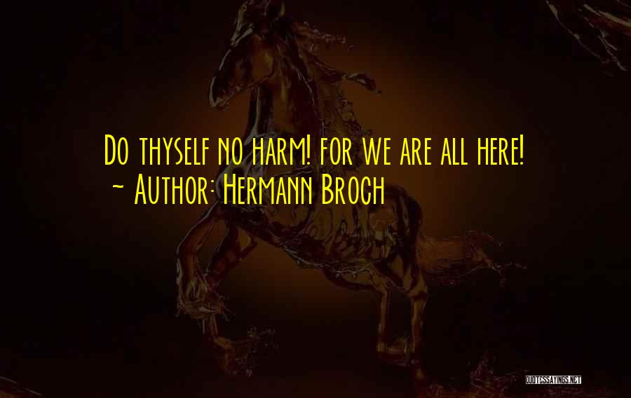 Hermann Broch Quotes: Do Thyself No Harm! For We Are All Here!