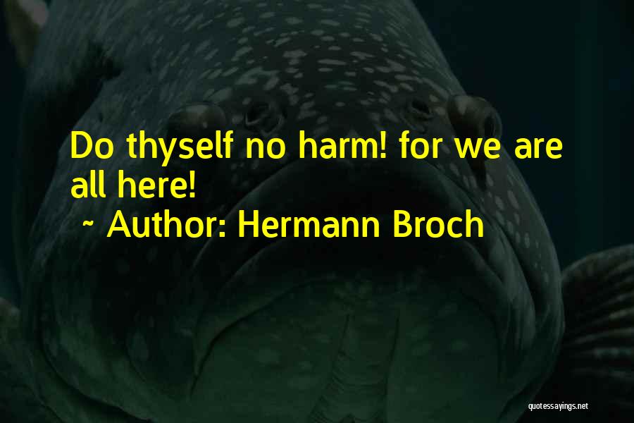 Hermann Broch Quotes: Do Thyself No Harm! For We Are All Here!