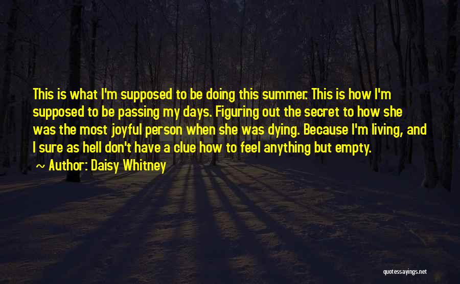 Daisy Whitney Quotes: This Is What I'm Supposed To Be Doing This Summer. This Is How I'm Supposed To Be Passing My Days.