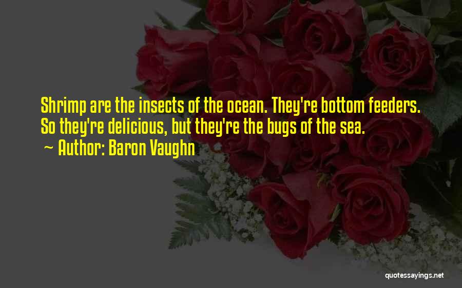 Baron Vaughn Quotes: Shrimp Are The Insects Of The Ocean. They're Bottom Feeders. So They're Delicious, But They're The Bugs Of The Sea.