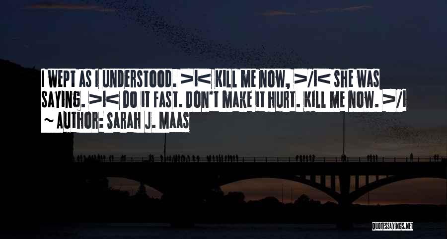 Sarah J. Maas Quotes: I Wept As I Understood. >i< Kill Me Now, >/i< She Was Saying. >i< Do It Fast. Don't Make It