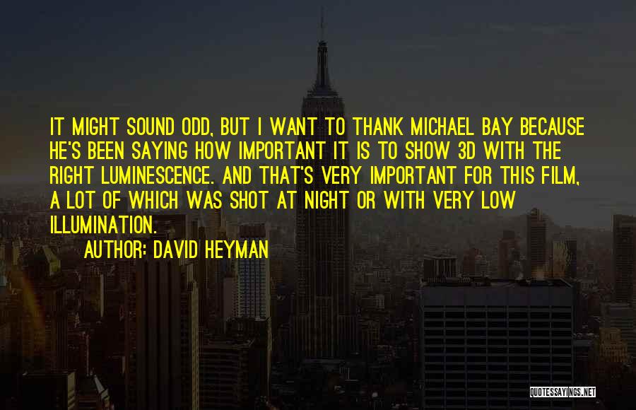 David Heyman Quotes: It Might Sound Odd, But I Want To Thank Michael Bay Because He's Been Saying How Important It Is To