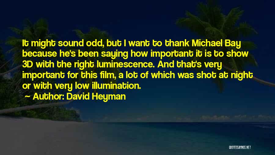 David Heyman Quotes: It Might Sound Odd, But I Want To Thank Michael Bay Because He's Been Saying How Important It Is To