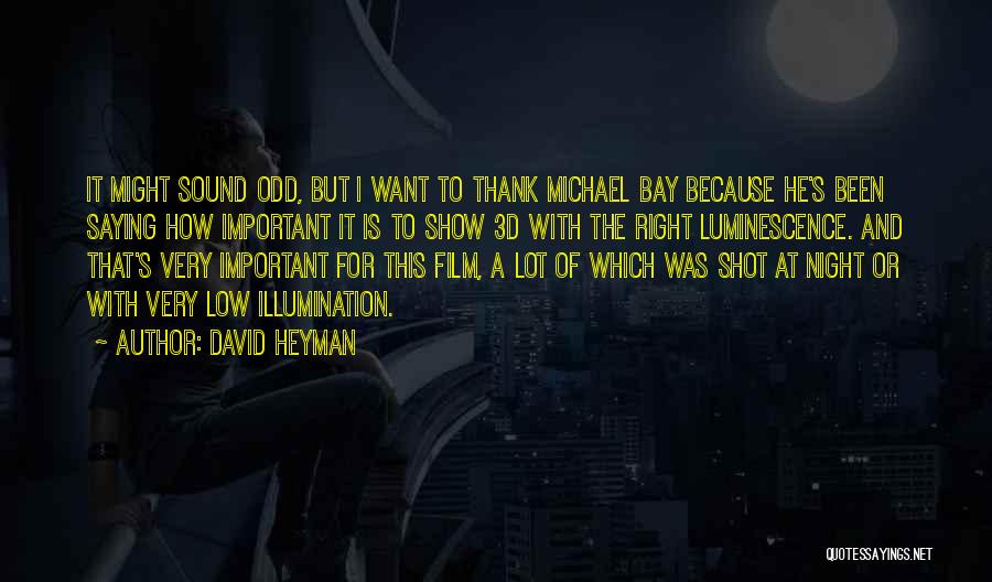 David Heyman Quotes: It Might Sound Odd, But I Want To Thank Michael Bay Because He's Been Saying How Important It Is To
