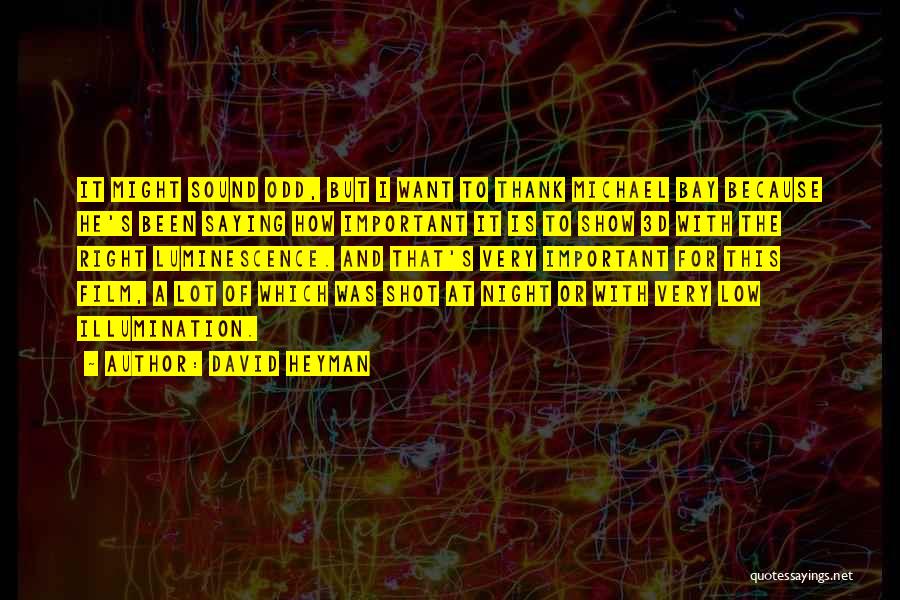 David Heyman Quotes: It Might Sound Odd, But I Want To Thank Michael Bay Because He's Been Saying How Important It Is To