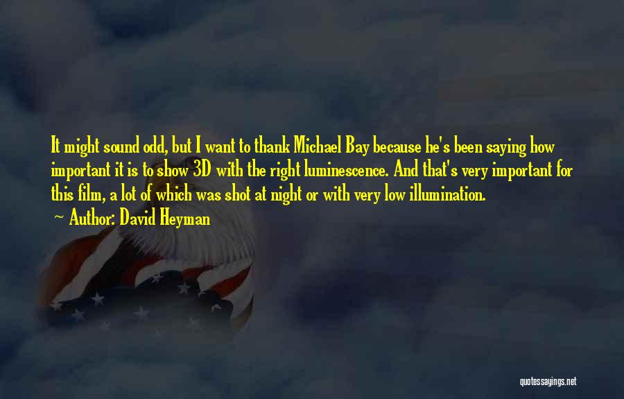 David Heyman Quotes: It Might Sound Odd, But I Want To Thank Michael Bay Because He's Been Saying How Important It Is To