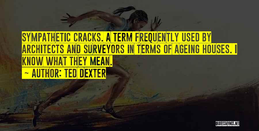 Ted Dexter Quotes: Sympathetic Cracks. A Term Frequently Used By Architects And Surveyors In Terms Of Ageing Houses. I Know What They Mean.