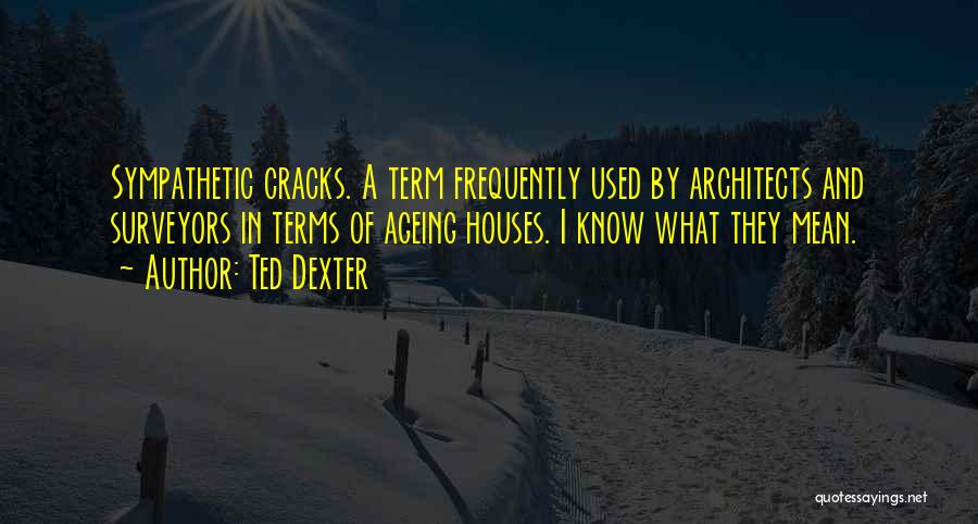 Ted Dexter Quotes: Sympathetic Cracks. A Term Frequently Used By Architects And Surveyors In Terms Of Ageing Houses. I Know What They Mean.