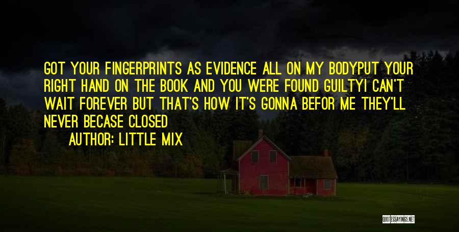 Little Mix Quotes: Got Your Fingerprints As Evidence All On My Bodyput Your Right Hand On The Book And You Were Found Guiltyi