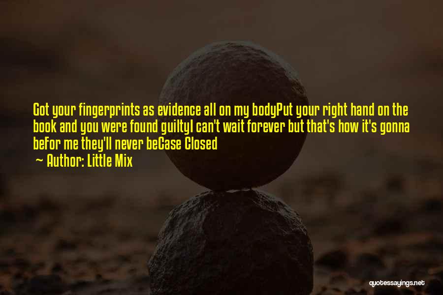 Little Mix Quotes: Got Your Fingerprints As Evidence All On My Bodyput Your Right Hand On The Book And You Were Found Guiltyi