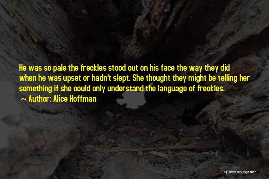 Alice Hoffman Quotes: He Was So Pale The Freckles Stood Out On His Face The Way They Did When He Was Upset Or
