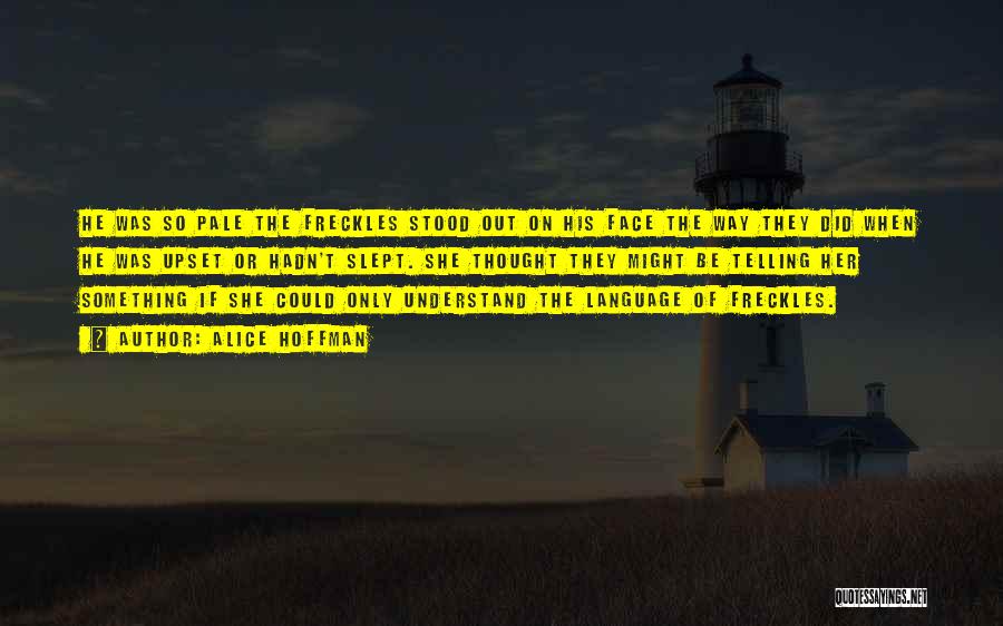 Alice Hoffman Quotes: He Was So Pale The Freckles Stood Out On His Face The Way They Did When He Was Upset Or