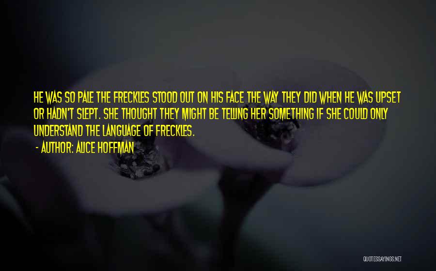 Alice Hoffman Quotes: He Was So Pale The Freckles Stood Out On His Face The Way They Did When He Was Upset Or