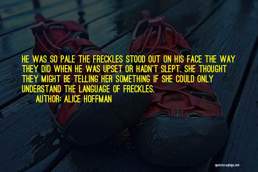 Alice Hoffman Quotes: He Was So Pale The Freckles Stood Out On His Face The Way They Did When He Was Upset Or