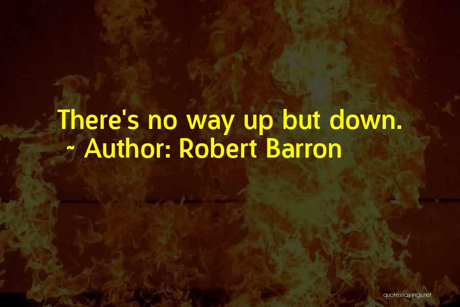 Robert Barron Quotes: There's No Way Up But Down.