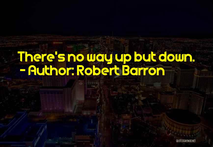 Robert Barron Quotes: There's No Way Up But Down.