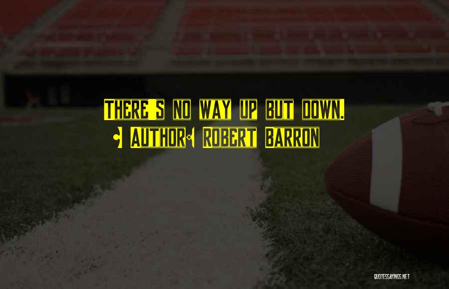 Robert Barron Quotes: There's No Way Up But Down.