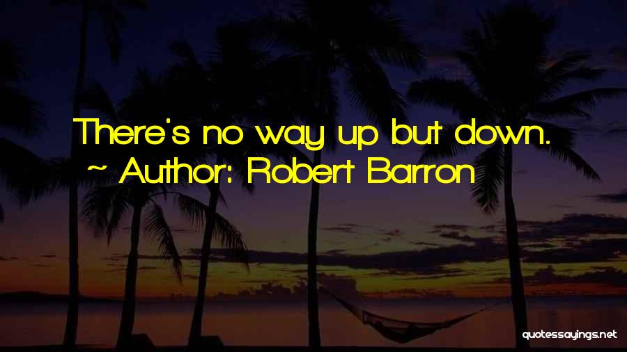 Robert Barron Quotes: There's No Way Up But Down.