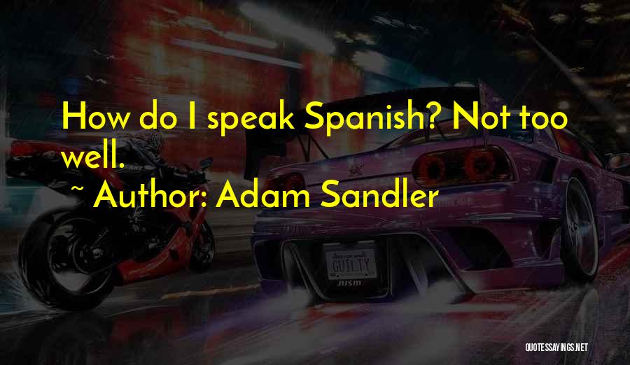Adam Sandler Quotes: How Do I Speak Spanish? Not Too Well.