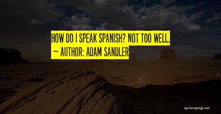 Adam Sandler Quotes: How Do I Speak Spanish? Not Too Well.