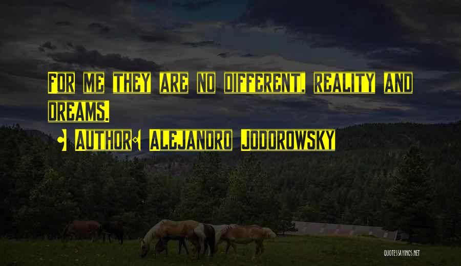 Alejandro Jodorowsky Quotes: For Me They Are No Different, Reality And Dreams.