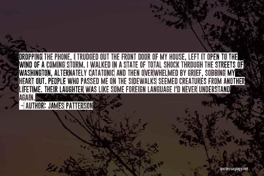 James Patterson Quotes: Dropping The Phone, I Trudged Out The Front Door Of My House, Left It Open To The Wind Of A