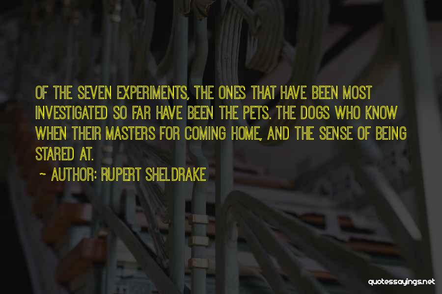 Rupert Sheldrake Quotes: Of The Seven Experiments, The Ones That Have Been Most Investigated So Far Have Been The Pets. The Dogs Who