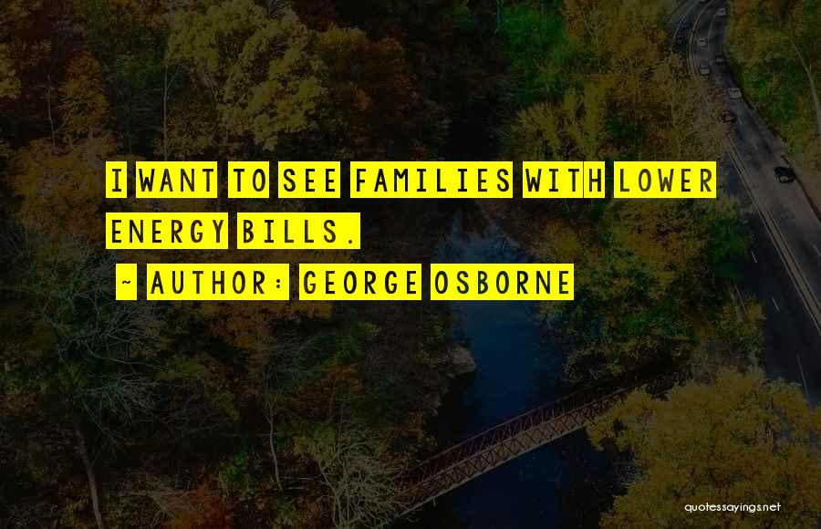 George Osborne Quotes: I Want To See Families With Lower Energy Bills.