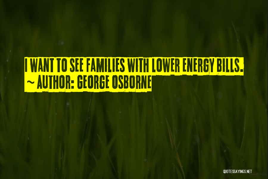 George Osborne Quotes: I Want To See Families With Lower Energy Bills.