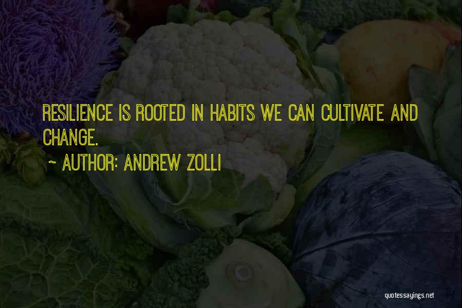 Andrew Zolli Quotes: Resilience Is Rooted In Habits We Can Cultivate And Change.