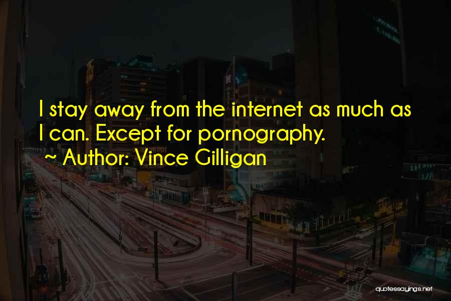 Vince Gilligan Quotes: I Stay Away From The Internet As Much As I Can. Except For Pornography.