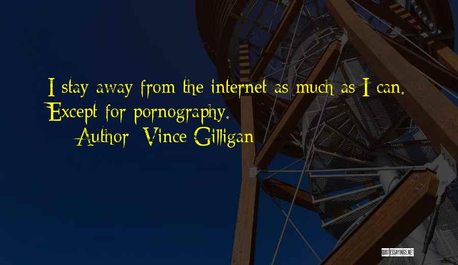 Vince Gilligan Quotes: I Stay Away From The Internet As Much As I Can. Except For Pornography.