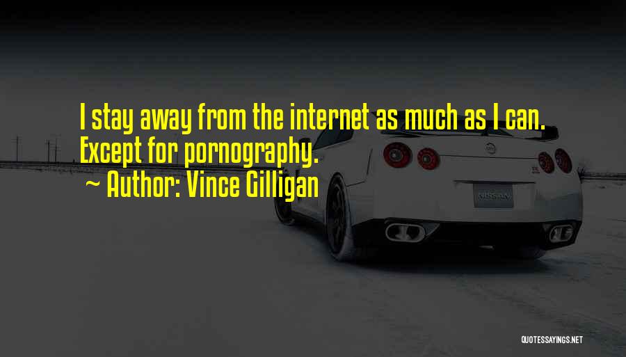 Vince Gilligan Quotes: I Stay Away From The Internet As Much As I Can. Except For Pornography.