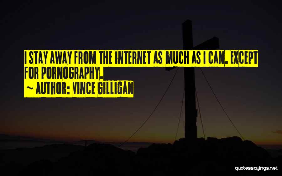 Vince Gilligan Quotes: I Stay Away From The Internet As Much As I Can. Except For Pornography.