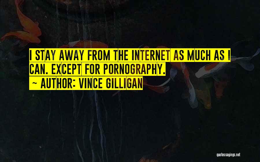 Vince Gilligan Quotes: I Stay Away From The Internet As Much As I Can. Except For Pornography.
