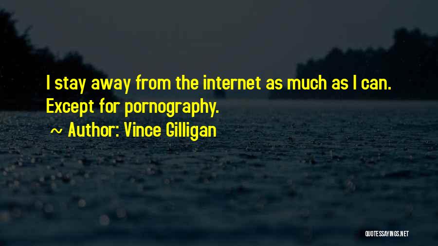 Vince Gilligan Quotes: I Stay Away From The Internet As Much As I Can. Except For Pornography.