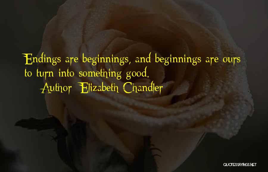 Elizabeth Chandler Quotes: Endings Are Beginnings, And Beginnings Are Ours To Turn Into Something Good.