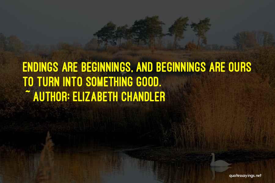 Elizabeth Chandler Quotes: Endings Are Beginnings, And Beginnings Are Ours To Turn Into Something Good.