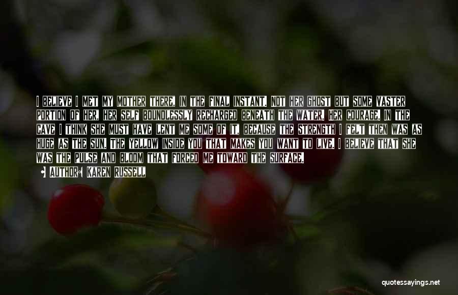 Karen Russell Quotes: I Believe I Met My Mother There, In The Final Instant. Not Her Ghost But Some Vaster Portion Of Her,