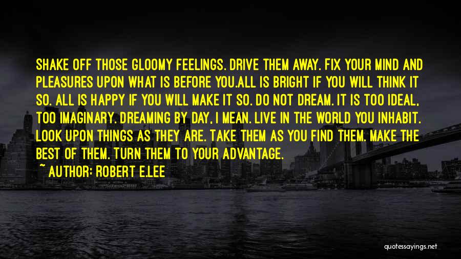 Robert E.Lee Quotes: Shake Off Those Gloomy Feelings. Drive Them Away. Fix Your Mind And Pleasures Upon What Is Before You.all Is Bright