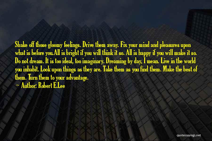 Robert E.Lee Quotes: Shake Off Those Gloomy Feelings. Drive Them Away. Fix Your Mind And Pleasures Upon What Is Before You.all Is Bright