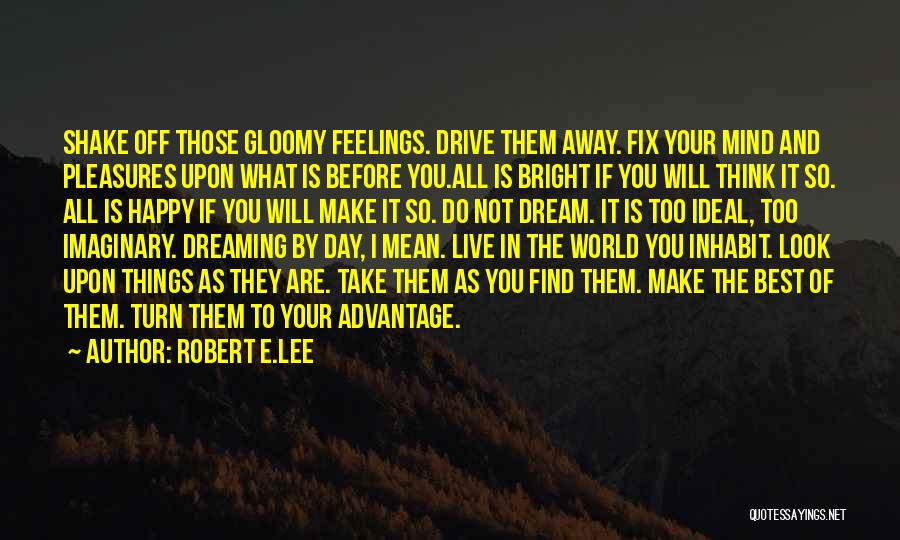 Robert E.Lee Quotes: Shake Off Those Gloomy Feelings. Drive Them Away. Fix Your Mind And Pleasures Upon What Is Before You.all Is Bright