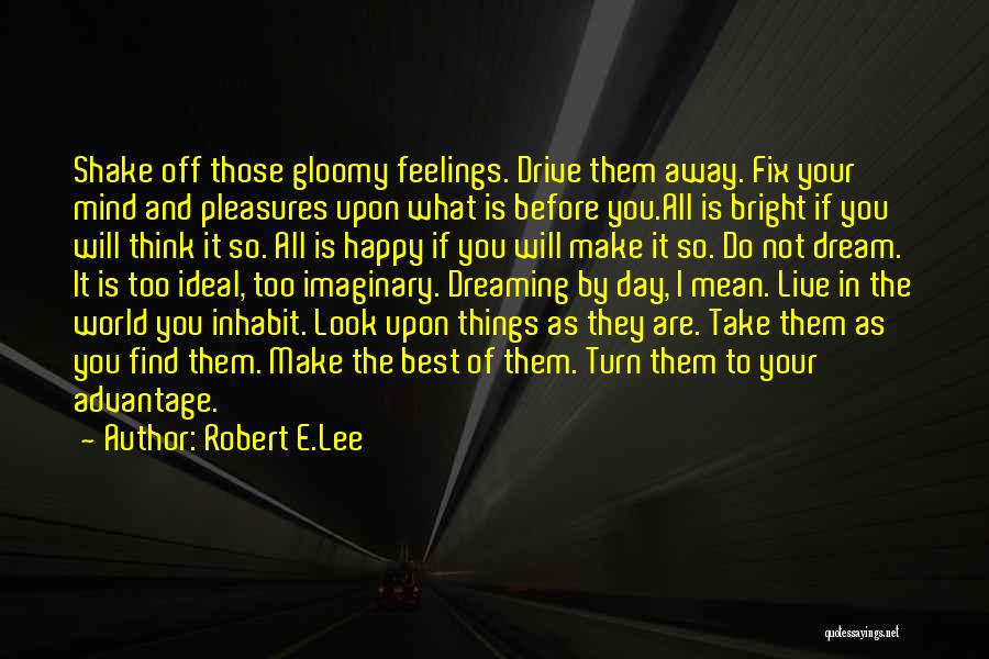 Robert E.Lee Quotes: Shake Off Those Gloomy Feelings. Drive Them Away. Fix Your Mind And Pleasures Upon What Is Before You.all Is Bright