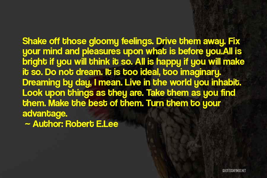 Robert E.Lee Quotes: Shake Off Those Gloomy Feelings. Drive Them Away. Fix Your Mind And Pleasures Upon What Is Before You.all Is Bright